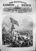 Original Old Antique Print 1865 Prince Arthur Welsh Memorial Consort Tenby 19th