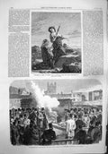 Old Antique Print 1865 Pilgrims Rome Westminster Gale Gunpowder Explosive 19th