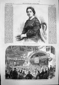 Original Old Antique Print 1865 Emma Queen Dowager Sandwich Welsh Albert Tenby