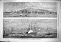 Original Old Antique Print 1865 British War Ships Portland Cherbourg Harbour