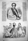 Original Old Antique Print 1865 Rev. De Jacobson Bishop Chester Paris Fashion