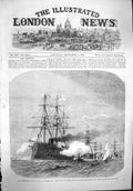 Original Old Antique Print 1865 Navy Festival Portsmouth French Ships Solferino