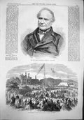 Original Old Antique Print 1865 Judge Haliburton Author School Children Dudley