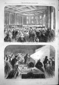 Original Old Antique Print 1865 Birmingham Central Free Library Magnesium Light