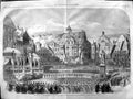 Original Old Antique Print 1865 Memorial Statue Prince Consort Coburg Victoria