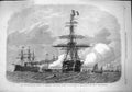 Original Old Antique Print 1865 Naval Festival Portsmouth British Ships French