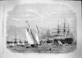 Original Old Antique Print 1865 Naval Festival Portsmouth French Ships Spithead