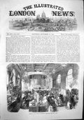 Original Old Antique Print 1865 Opening Reading Industrial Exhibition Victorian