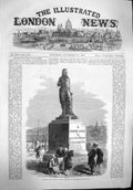 Original Old Antique Print 1865 Statue Dr. Edward Jenner Boulogne 19th