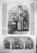 Original Old Antique Print 1865 Chinese Giant Chang Dwarf Subway Station 19th