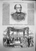 Old Antique Print 1865 Admiral Smyth Earl Pembroke Hospital Bournemouth 19th
