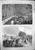 Original Old Antique Print 1865 Nottingham Industrial Exhibition Harding Gwyer