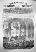 Old Antique Print 1865 Meeting Church Congress St. Andrew'S Hall Norwich 19th