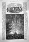 Original Old Antique Print 1865 Surrey County School Cranley Kilkenny Castle