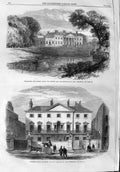 Old Antique Print 1865 Broadlands Romsey Lord Palmerston Cambridge House 19th