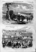 Old Antique Print 1865 Floors Castle Kelso Duke Roxburghe Duncan Cameron 19th