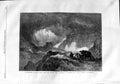 Original Old Antique Print 1865 Snowstorm Mont Cenis Mountains Fine Art 19th