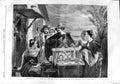 Original Old Antique Print 1865 Autolycus Travelling Salesman Leslie Kensington