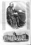 Original Old Antique Print 1865 Benjamin Phillips Mayor London Colombia Market