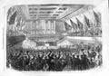 Old Antique Print 1865 Presentation Freedom City Glasgow Gladstone Hall 19th