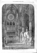 Old Antique Print 1865 Statesman Corner North Transept Westminster Abbey 19th