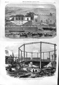 Original Old Antique Print 1865 Naval Boat Race Cork Harbour Gasworks Nine-Elms