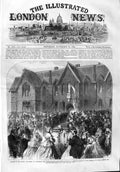 Original Old Antique Print 1865 Albert Infirmary Statue Prince Consort Waltham