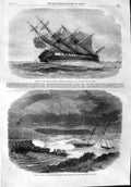 Old Antique Print 1865 Ship Wreck Duncan Dunbar Australia Batten Plymouth 19th