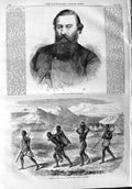 Old Antique Print 1865 Baker African Traveller Katchiba King Obbo Natives 19th