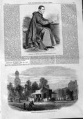 Original Old Antique Print 1865 Monsignore Merode Pope Kennington Turnpike Gate