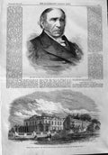 Old Antique Print 1865 Portrait Dupin Gunton Hall Norfolk Lord Suffield 19th