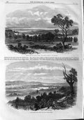 Old Antique Print 1865 Botany Bay Australia Cook'S River Dam South Wales 19th