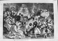 Original Old Antique Print 1865 Uncle John Young Folk Children Christmas Scene