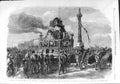 Old Antique Print 1865 Funeral King Belgians Funeral Car Congres Brussels 19th