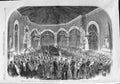 Old Antique Print 1865 Funeral King Belgians Burial Service Chapel Laeken 19th