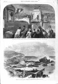Old Antique Print 1866Emperor Austria Bridge Hungary Ship Eugenia Ireland 19th