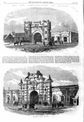 Original Old Antique Print 1866 Forte Turnhout Antwerp Porte De Malines 19th