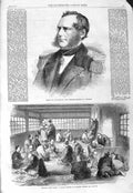 Original Old Antique Print 1866 Baron Von Wullerstorf Australian Japan Artist