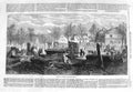 Original Old Antique Print 1866 Bunhill Fields Burial Ground Graves Fine Art