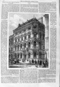 Original Old Antique Print 1866 Crown Life Assurance Office Fleet Street London