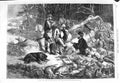 Old Antique Print 1866 Pheasant Shooting Season Hunting Men Dogs Rabbits 19th