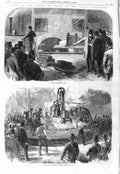 Original Old Antique Print 1866 Prince Wales Crewe Steelworks Cutting Machinery
