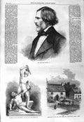 Original Old Antique Print 1866 John Gibson Conway Statue Theseus Killing 19th