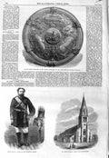 Old Antique Print 1866 Silver Shield Hasell Kamehameha Church Manchester 19th