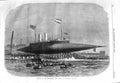 Original Old Antique Print 1866 Launch Steam Yacht Ross Winans Millwa Victorian