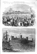 Original Old Antique Print 1866 Prince Wales Belvoir Castle Rutland Foxhounds