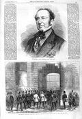 Original Old Antique Print 1866 Roderick Impey Murchison Fenian Ireland 19th