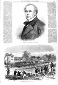 Original Old Antique Print 1866 Sir Dominoc Corrigan Cambridge University Boat