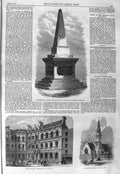 Original Old Antique Print 1866 Monument British Army Taeping City Clubhou 19th