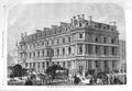 Original Old Antique Print 1866 Architecture Union Bank London Chancery Lane